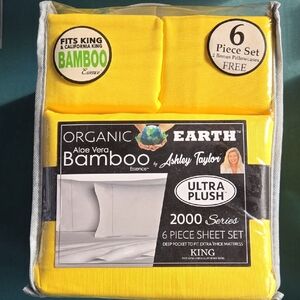 Ashley Taylor Organic Bamboo King Sheet Set in Vibrant Yellow